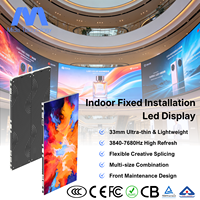 Écran LED vidéo mural ultra-fin MIDA P2.5 P3.91 pour installation fixe en intérieur, entretien frontal, publicité commerciale pour salle d'exposition