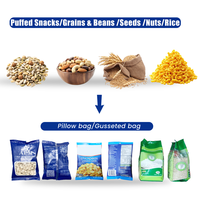 Machine automatique VFFS de pesage et d'emballage pour riz, haricots,graines,chips, noix, snacks lyophilisés en sachets coussins