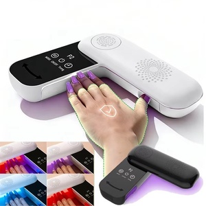 240. Rotatable Panel 4 Timing Rechargeable UV Light for Nail Curing Quick-Dry UV Nail <b>Lamp</b> Red Blue Purple Multi-Light Source - Product Image 1