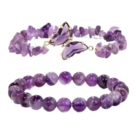 Conjunto de Joyería Energética de 2 Piezas con Cuentas Hechas a Mano, Estilo Boho, con Piedras Naturales Variadas y Mariposas, Regalo para Mujer