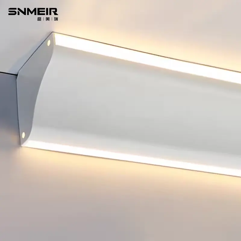 Desain baru plafon Trim sudut bercahaya LED keliling profil aluminium untuk pencahayaan Strip Led profil ekstrusi aluminium untuk Led