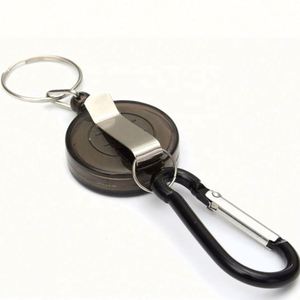 <b>Custom</b> Logo Outdoor Cheap Aluminum Lightweight Carabiner ID Badge Holder Reel Clip Portable Retractable <b>Keychain</b> - Product Image 2