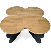 Table d'appoint pliable DISHI en bois massif pour salon et chambre à coucher avec design papillon
