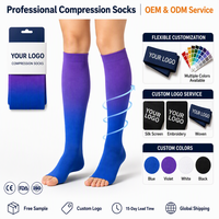 Chaussettes de compression pour femmes et hommes, récupération de la circulation, respirantes, course à pied, cyclisme, voyage, logo personnalisé