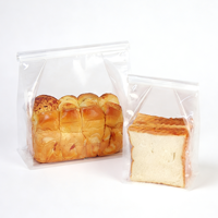 Sachet à pain OEM à fond plat, scellé sur huit côtés, enduit de PE, avec manchette métallique, zone panoramique transparente, résistant à la graisse et à l'humidité, sûr pour les aliments