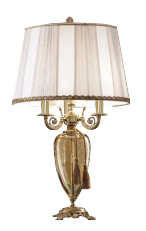 Vendita calda Versatile lampada da tavolo decorativa durevole granato ambra oro triplo Design contemporaneo corpo di vetro tamburo elettrico - Product Image 2