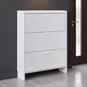 Étagère à <span class=keywords><strong>chaussures</strong></span> en bois moderne minimaliste à rabat, entrée de maison, 17/24 cm, mince, armoire à <span class=keywords><strong>chaussures</strong></span> de couloir, blanc, grande capacité - Product Image 1