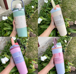 W55 New Hot Sell Iced Coffee Cup Travel Sports Water Bottle BPA Free Insulated Stainless Steel Coffee 30OZ <strong>Tumbler</strong> with Handle - Product Image 5