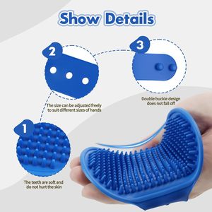 Cepillo de Baño para Mascotas, Perros y Gatos, con Asa Ajustable de Goma, para Eliminar el Pelo, Limpiar, Calmar y Masajear, Precio de Fábrica - Product Image 4