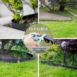 HUGELEAF <b>Plastic</b> Easily Assembled Flexible No-Dig Black Garden Landscape Edging with Anchoring Spikes - Product Image 3