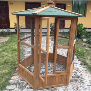 บ้านนกไม้หรูหรา Shunda Sdb004 เป็นมิตรกับสิ่งแวดล้อม สำหรับนกขนาดใหญ่ ปิดแบบเลื่อนแนวนอน ผิวเคลือบสีฝุ่น บรรจุในกล่อง - Product Image 2