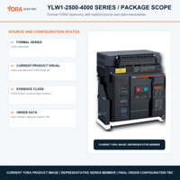 Disjoncteur à air YORA 800V 1140V ACB YLW1-4000 3200A Type fixe 65kA 80kA Protection contre les surtensions IC6.0 IEC60947-2 CQC 50Hz 60Hz