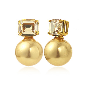 Pendientes colgantes de perlas CZ de nueva moda, exquisitos pendientes de tuerca de perlas de oro blanco y rosa con circonita cúbica chapada en oro - Product Image 4