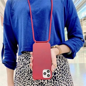 แฟชั่นสายคล้องเชือกแนวทแยงสายคล้องซิลิโคนกันกระแทกเคสโทรศัพท์สำหรับ <span class=keywords><strong>iPhone</strong></span> 13 14 15 16 <span class=keywords><strong>PRO</strong></span> <span class=keywords><strong>MAX</strong></span> - Product Image 6