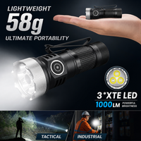Lampe torche LED UV industrielle 365nm 1000LM, lumière blanche, modes RGB, base magnétique, clip de poche, rechargeable 18350, lampe de travail