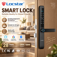 Serrure de porte intelligente électronique étanche Locstar Security, avec lecteur d'empreintes digitales biométrique