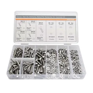 32 6m Boxes Of Assorted Galvanized Metric Bolts And Nuts Assortment Kits M28 Per Mt With Flat And Spring Washer