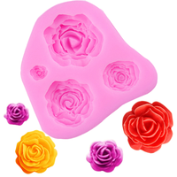 Grand moule en silicone 3D Mini Licorne Fleur Moule en silicone pour chocolat Flip Sugar Cake Décoration Moule de cuisson pour fabrication de bougies
