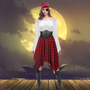 <span class=keywords><strong>Disfraz</strong></span> de Pirata del Caribe para <span class=keywords><strong>Mujer</strong></span>, Top, Falda, Brazalete, Parche, Pañuelo, Medias de Seda, Faja, Conjunto Completo para Halloween, Carnaval, Fiesta - Product Image 4