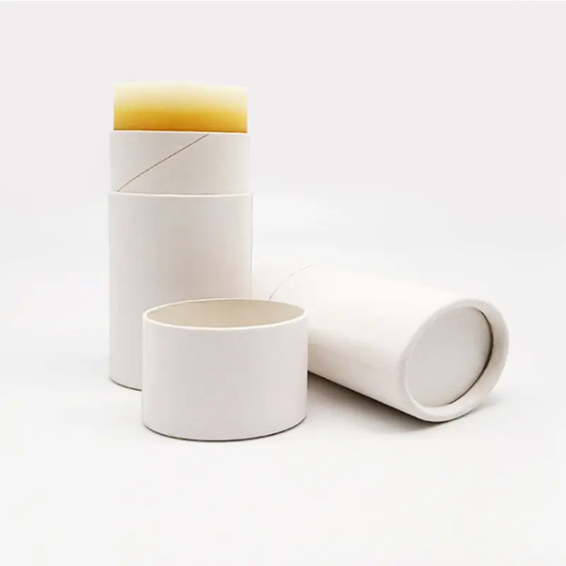 Imballaggio biodegradabile del tubo del balsamo per le labbra della carta compostabile del contenitore del deodorante Push-Up del cartone Kraft