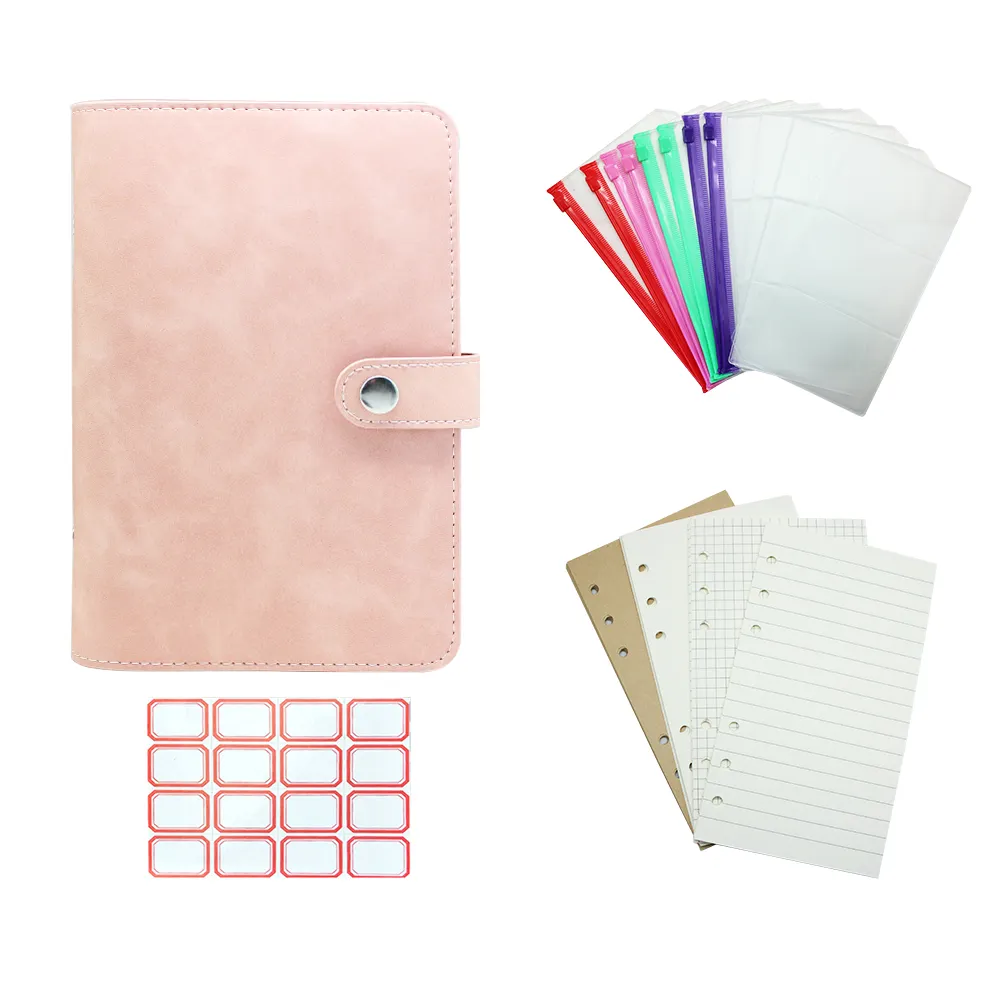 Boshiho Pu Lederen A6 Notebook Bindmiddel Journal 6 Ring Planner Met Losse Blad Personal Organizer Binder Cover