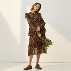 Abito da Donna Casual a <span class=keywords><strong>Maniche</strong></span> <span class=keywords><strong>Lunghe</strong></span> <span class=keywords><strong>Nero</strong></span> con Scollo a V Design Elegante - Product Image 4