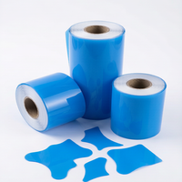 Film Silikon PET Tensfilm 25um Biru Tua 5-30g/in untuk Penutup FPC & Pemotongan PCB
