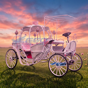 Factory Custom Pink <b>White</b> Electric <b>Pumpkin</b> Carriage Optional Accessories Luxury Tour Cart For Wedding Venue Resort Theme Park - Product Image 1