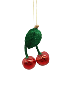 Handgemaakte Kerst glas-in-lood fruit ornamenten - Sinaasappel Kersen Aardbei Serie Vintage afwerking Antiek imitatie-effect
