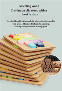 Personalizzato per bambini <span class=keywords><strong>Montessori</strong></span> Cartoon 3D fai da te Puzzle gioco da tavolo in legno educativi di corrispondenza giocattoli di apprendimento per bambini ragazzi ragazze - Product Image 6