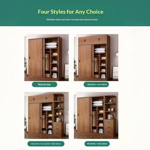 Armarios Sencillos y Minimalistas para el Hogar, <span class=keywords><strong>Armario</strong></span> de Dormitorio con Puerta Corredera Vertical, <span class=keywords><strong>Armario</strong></span> de Almacenamiento Económico - Product Image 2