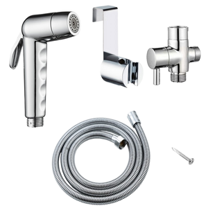 <span class=keywords><strong>Huici</strong></span> - Juego de rociador de bidé vertical de plástico de 2 funciones para montaje en pared, con grifo de 7 orificios, fácil instalación y diseño moderno - Product Image 1