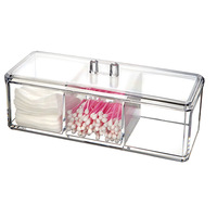 Boîte de rangement de bureau rectangulaire transparente en acrylique empilable avec compartiments, organisateur de bureau anti-poussière pour bijoux et papeterie