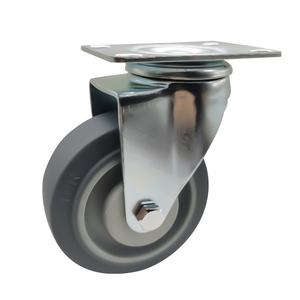 Roulettes universelles silencieuses de 3 pouces 4 pouces 5 pouces en chariot de salle à manger gris et équipement de stockage roues pivotantes - Product Image 1