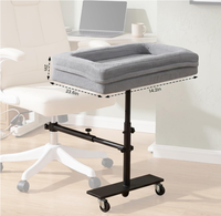 Chaise de bureau mobile et confortable pour animaux de compagnie, réglable en hauteur, avec roulettes, en laine et métal, amovible et lavable, pour chats