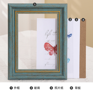 Giá Rẻ Giá trang trí cổ điển nhựa khung ảnh kích thước tùy chỉnh cổ điển khung ảnh 5x7 11x14 8x10 màu xanh <span class=keywords><strong>PS</strong></span> hình ảnh khung - Product Image 5