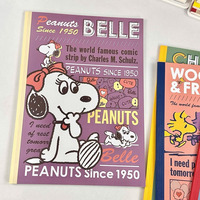 Cuaderno Snoopys B5 con cubierta impresa de dibujos animados retro, páginas interiores rayadas, diario para estudiantes, bloc de notas para la escuela, oficina y escritura.