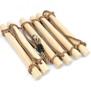 जियायी चढ़ाई रस्सी सीढ़ी पेड़ स्विंग बच्चों के लिए 6-चरण लकड़ी की सीढ़ी - Product Image 2