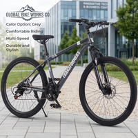 Bicicleta de Montaña con Cuadro de Acero, Suspensión Delantera, Multivelocidad, 24, 26, 27.5 Pulgadas, para Estudiantes y Adultos, para Desplazamientos Diarios