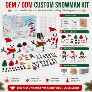Lot de 12 kits de bricolage pour bonhomme de neige de Noël, étiquette privée OEM, testé Eurofins EN71, approvisionnement en gros - Product Image 3