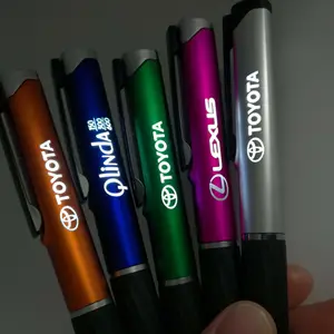 Molto a buon mercato logo personalizzato Led luce popolare promozionale con penna a sfera personalizzata stilo per regalo di promozione