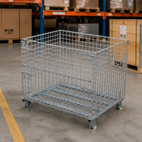 Cage empilable en acier au carbone sur mesure, bac en treillis métallique robuste, revêtement antirouille, cage de stockage directe usine