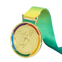 Médaille en métal or et argent personnalisée, logo personnalisé, logo floral, avec ruban, haute qualité