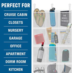 Portascarpe per l'organizzazione di scarpiere e deposito essenziale per le navi da crociera borsa appesa su porta with15pockets-white a maglie larghe - Product Image 3