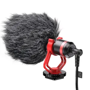 Peralatan Streaming Video Langsung Mikrofon Mikrofon Video Eksternal Ringkas Senapan untuk Ponsel Pintar, Vlogging, Kamera Canon/Nikon/Sony