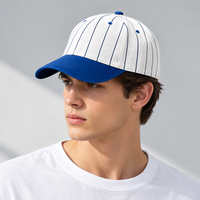 Casquette de baseball classique en coton à 6 panneaux avec logo personnalisé, rayures verticales simples et élégantes, pour le sport, les voyages et le quotidien