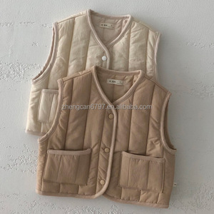 Gilet coupe-vent d'hiver de haute qualité pour bébé, veste <span class=keywords><strong>sans</strong></span> manches doublée pour <span class=keywords><strong>enfants</strong></span>, hauts rembourrés en coton pour <span class=keywords><strong>enfants</strong></span> - Product Image 5