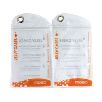 Étui de téléphone portable en PVC blanc personnalisé, câble de données USB, emballage recyclable, sac à fermeture éclair imprimé à l'écran, étanche, avec valve