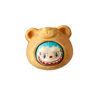 Pendentif en bois en forme de poupée de dessin animé, chaîne de téléphone portable, ornement artisanal, cadeau - Product Image 5