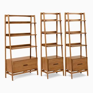 Estantería de diseño de mediados de siglo Juego de estantería apilable para muebles de interior minimalistas estrechos anchos de 3 piezas - Product Image 1